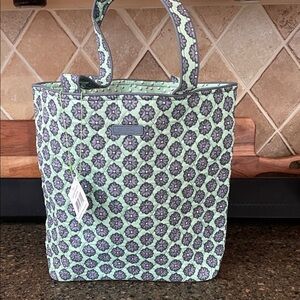 Vera Bradley Mint Green and Gray Floral Tote